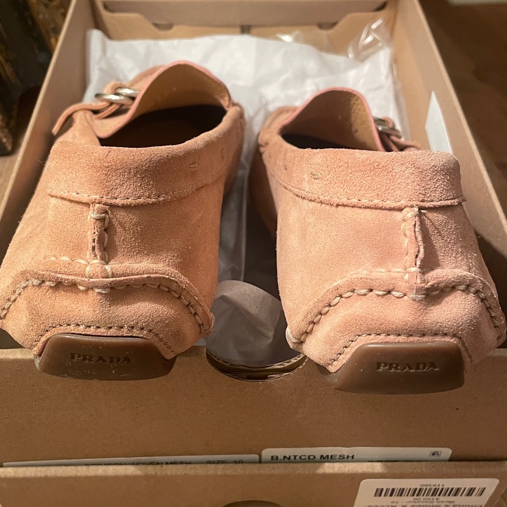 Prada Women's Light Pink Suede Loafers - Picture 2 of 9